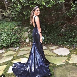 Sherri Hill midnight blue gown